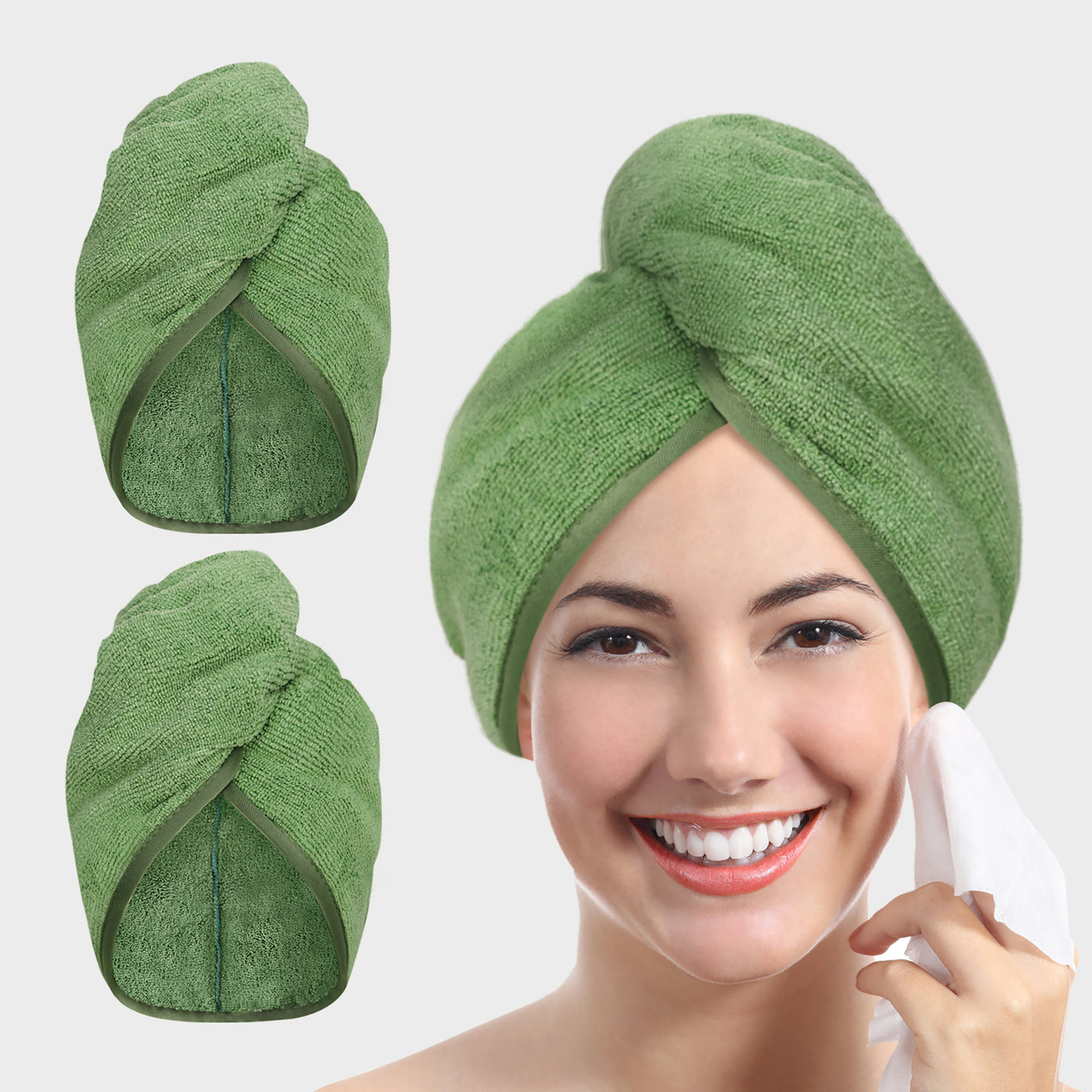 Hair Towel Wrap - Grass Green