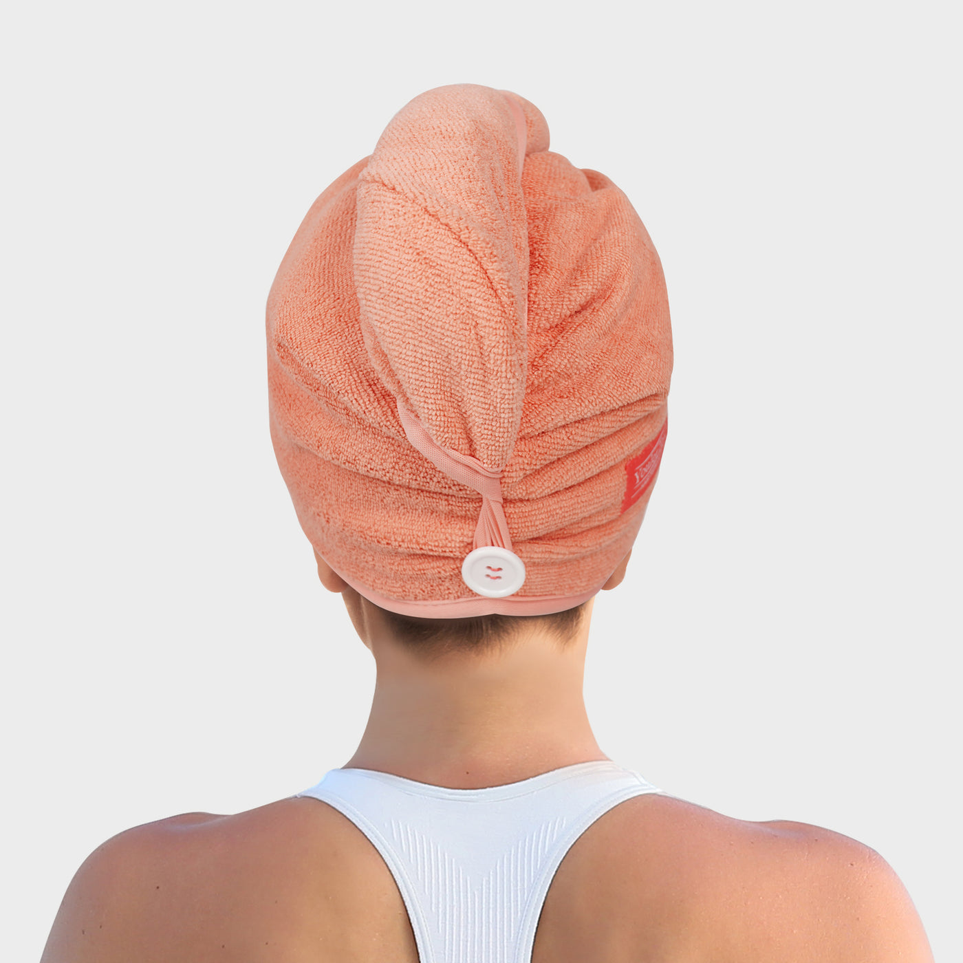 Hair Towel Wrap - Coral Orange