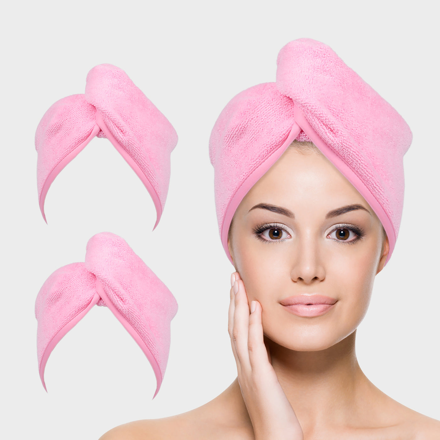 Hair Towel Wrap - Pink