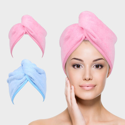 Hair Towel Wrap - Blue, Pink